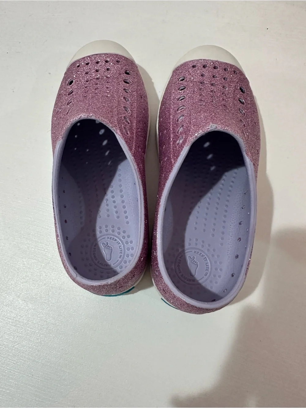 Native Shoes Jefferson Sneaker size C13 purple glitter